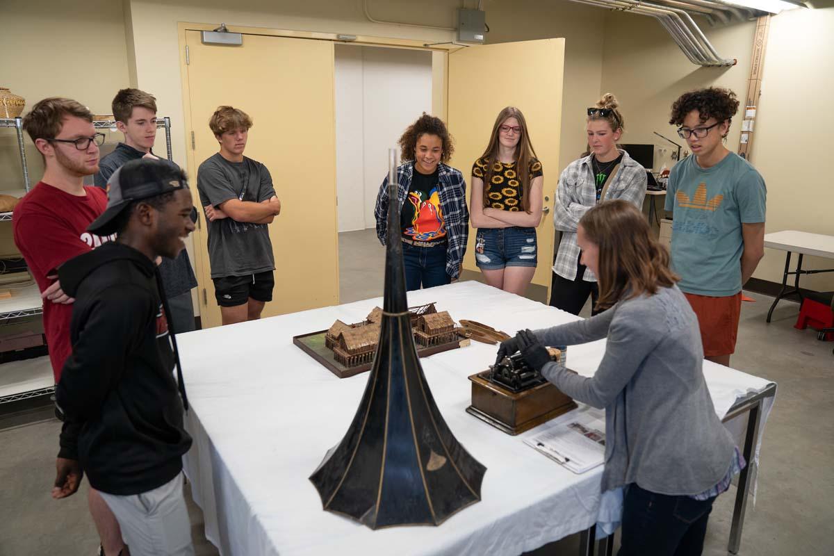 Aquinas students visit the Grand Rapids Public Museum’s off-site collections.